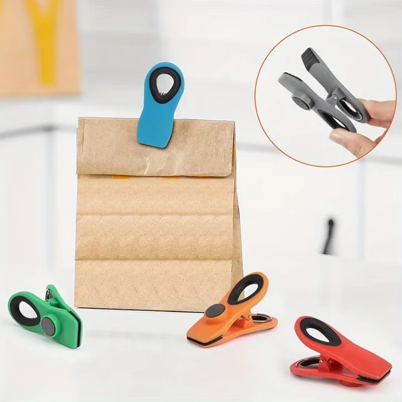 Food Storage Bags Reusable - 10 adet Mıknatıslı Yeniden Kullanılabilir Kapatma