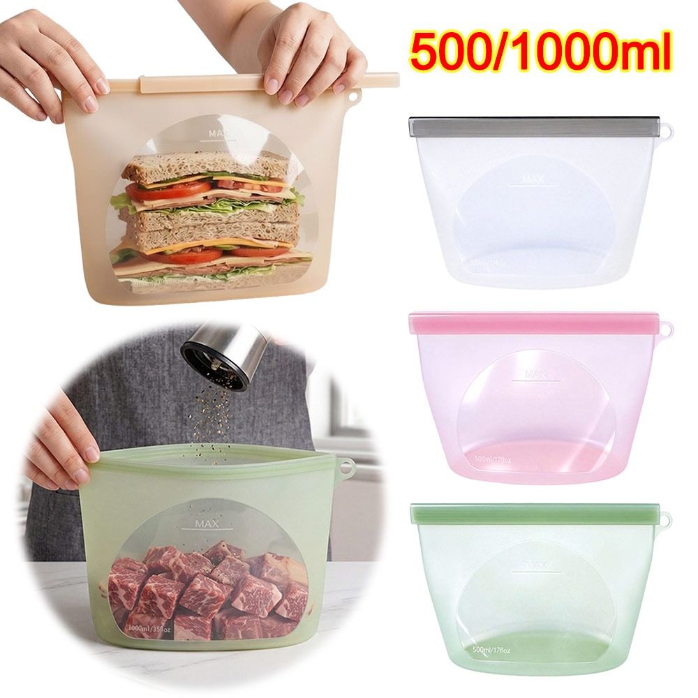 Food Storage Ziploc Bags - Silikon Gıda Saklama Torbası Nem Geçirmez