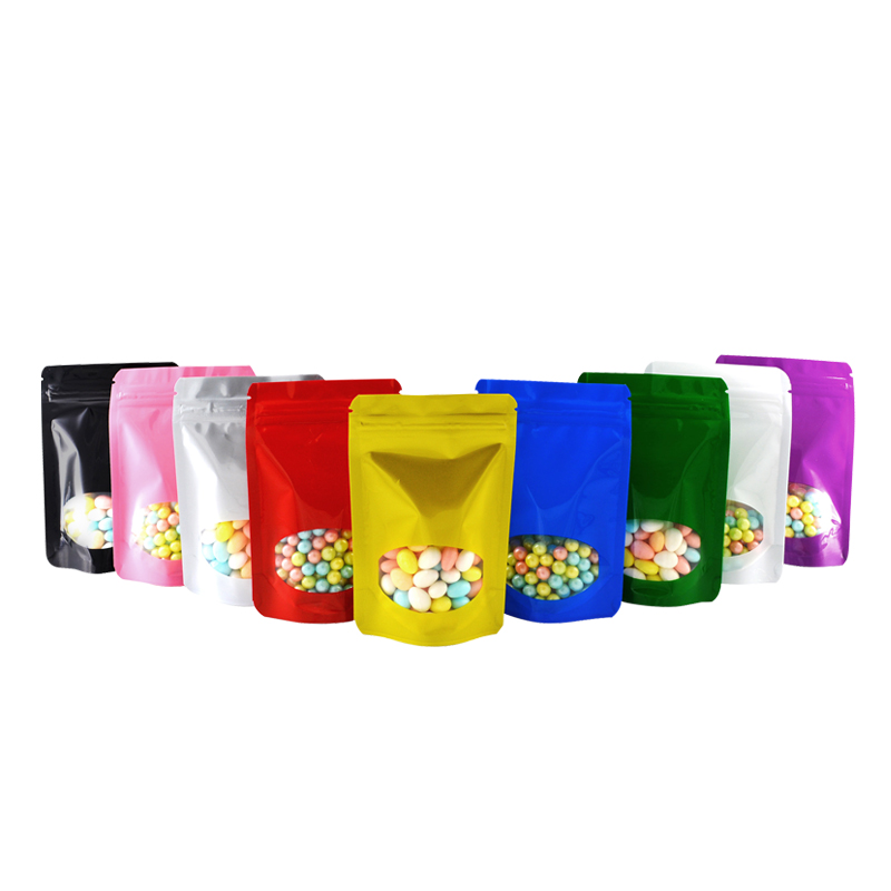 Food Storage Ziploc Bags - 100 adet renkli alüminyum folyo Stand