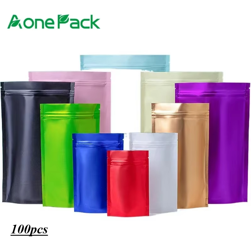 Food Storage Ziploc Bags - 100 adet Özel Mat Bitmiş Tohumlar