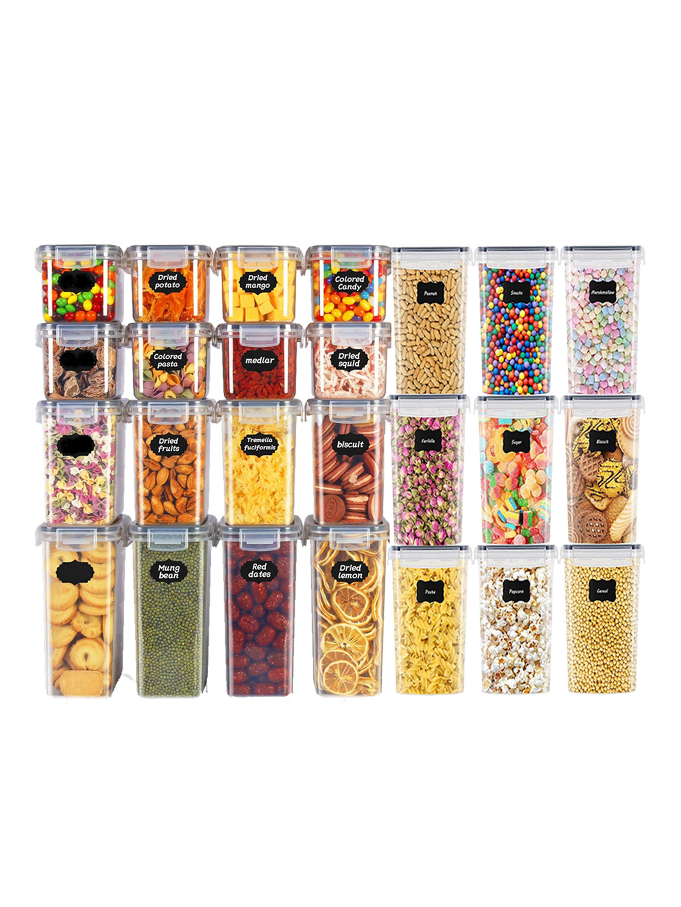 Food Storage Order - 48 adet, Kapaklı Mühürlü Gıda Saklama