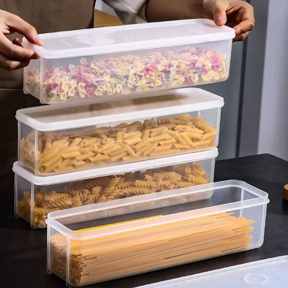 Food Storage Refrigerator - 1 Plastik Şeffaf Saklama Kutusu, Kapaklı