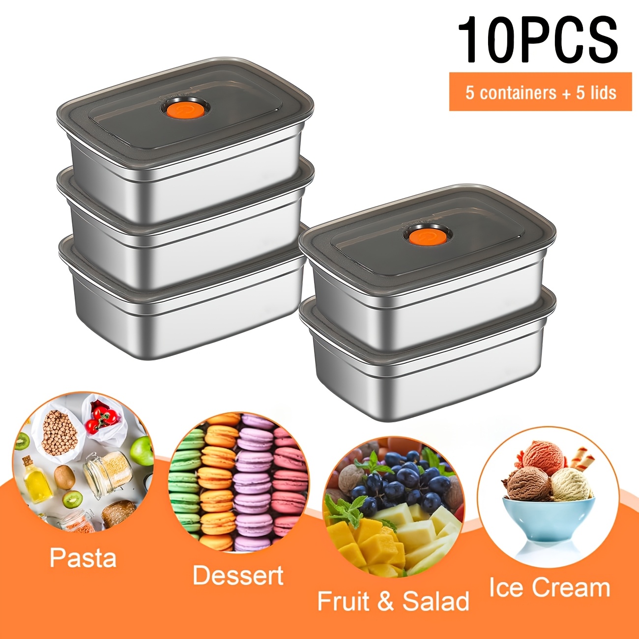 10 Parça Paslanmaz Çelik Gıda  - Food Storage In Restaurant incelemesi ve fiyatı