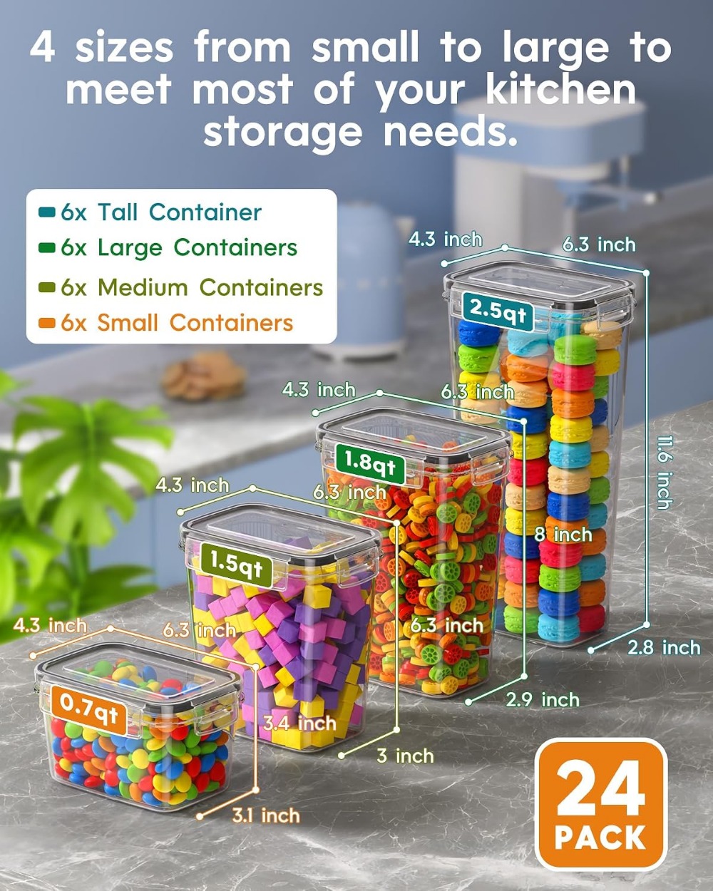24 Adet Hava Geçirmez Gıda Sak - Food Storage And Container incelemesi ve fiyatı